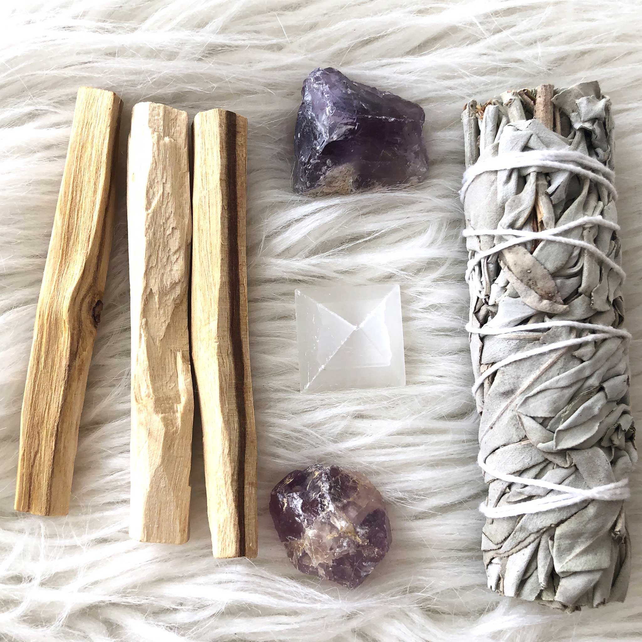 Sage and Palo Santo Stick Energy Clearing Set